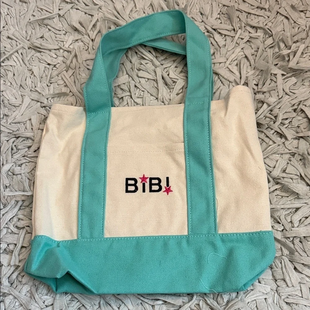 BiBi Aqua and Cream Tote Bag